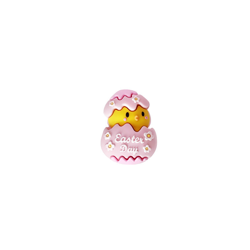 Wholesale 10pcs DIY Silicone Beads 3D Resurrection Chick Broken Shell Egg Dropping Glue Solid Beads  Beaded Accessories